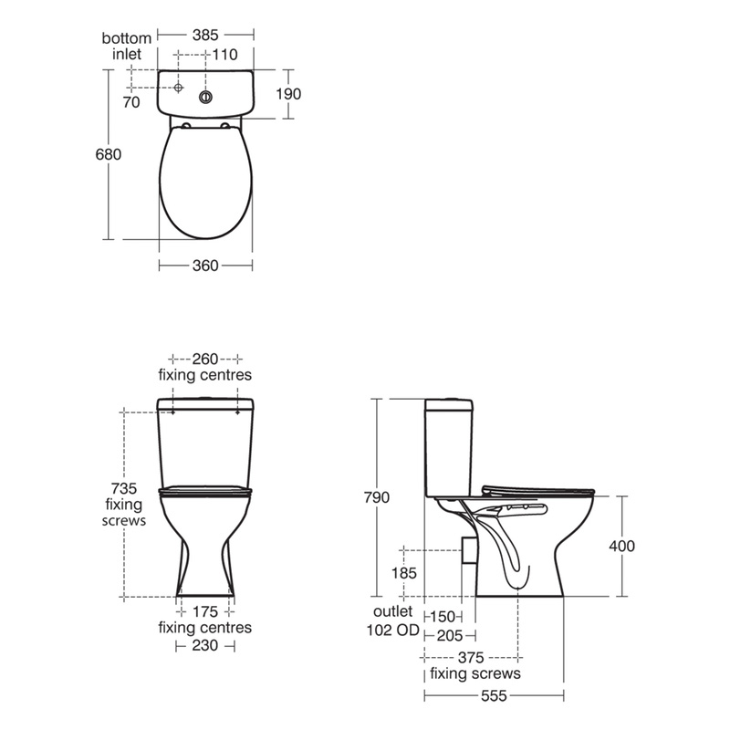 Armitage Shanks Sandringham 21 Close Coupled Toilet and Seat
