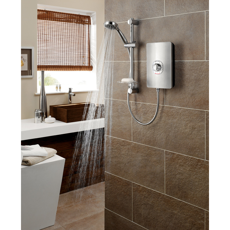 Triton Collection ll Electric Shower Brushed Steel
