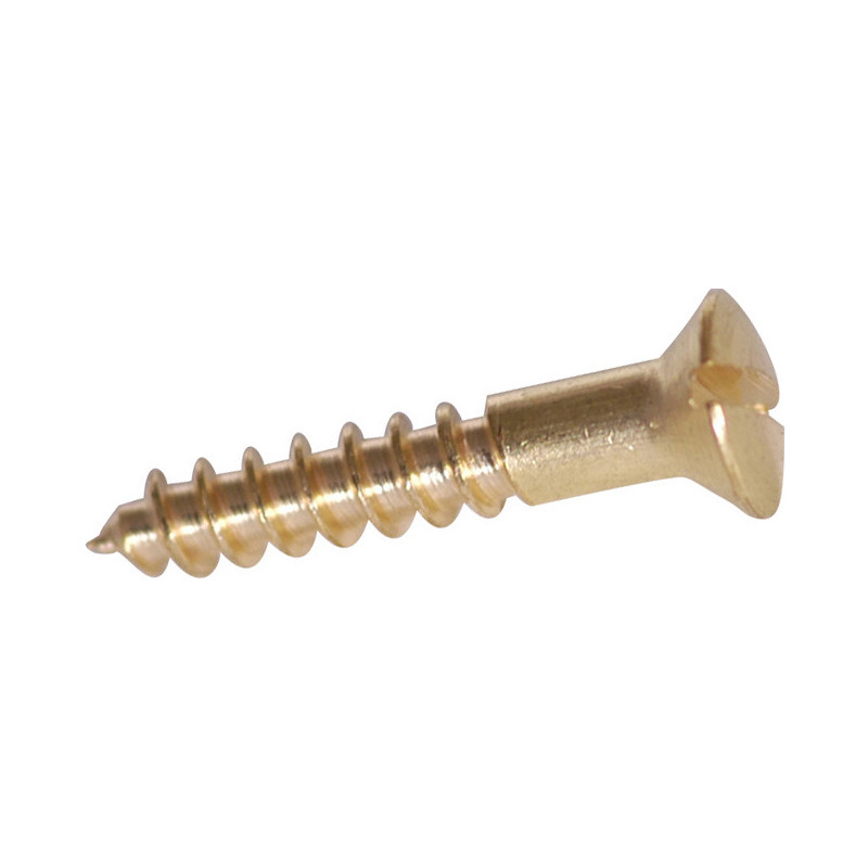 pack of 100 No.4 x 3/8" 3 x 10mm Small solid brass screws round head slotted 