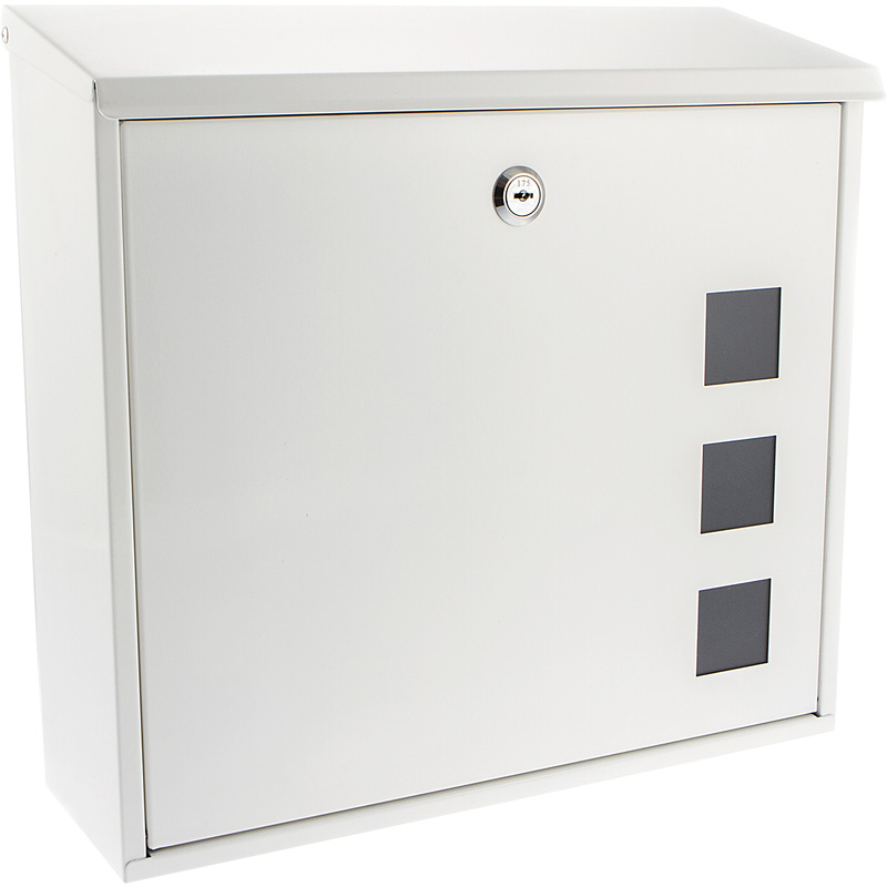 Burg-Wachter Aire Post Box In White Galvanised Steel