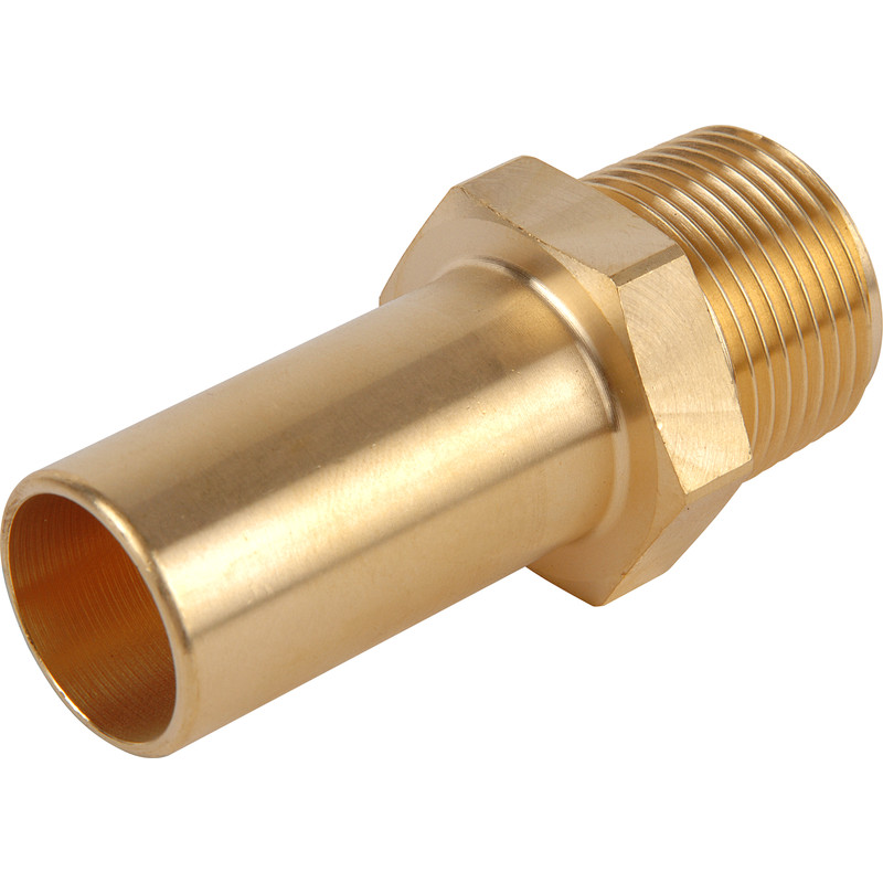 Compressed Air Male Brass Stem Adaptor 22mm x 3/4 BSPT