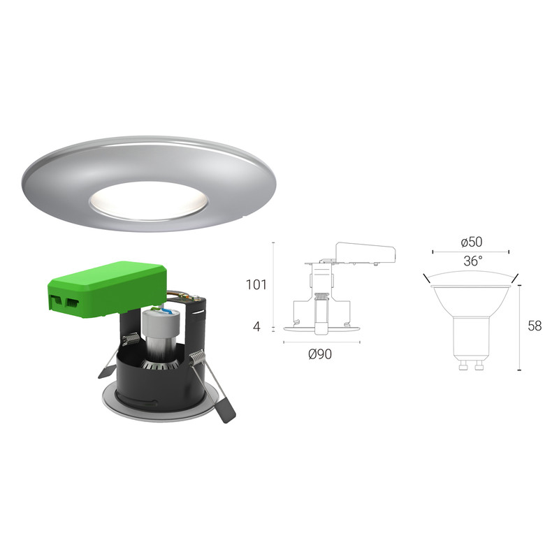 4lite WiZ Connected 4.9W LED Smart WiFi Bluetooth IP65 Fire Rated Downlight