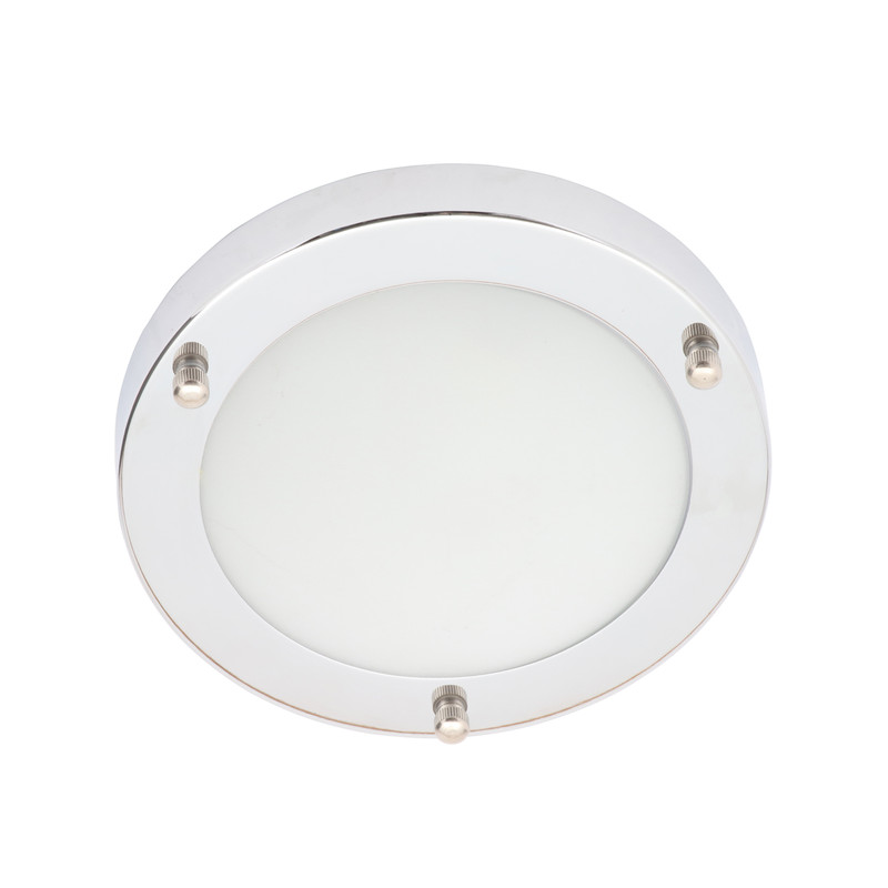 Delphi Chrome Flush Bathroom Ceiling Light IP44