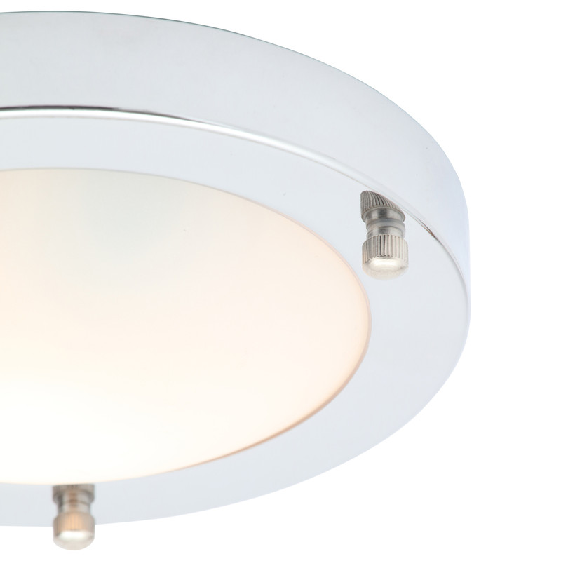 Delphi Chrome Flush Bathroom Ceiling Light IP44