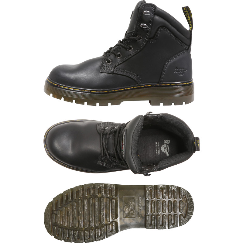 black doc marten work boots