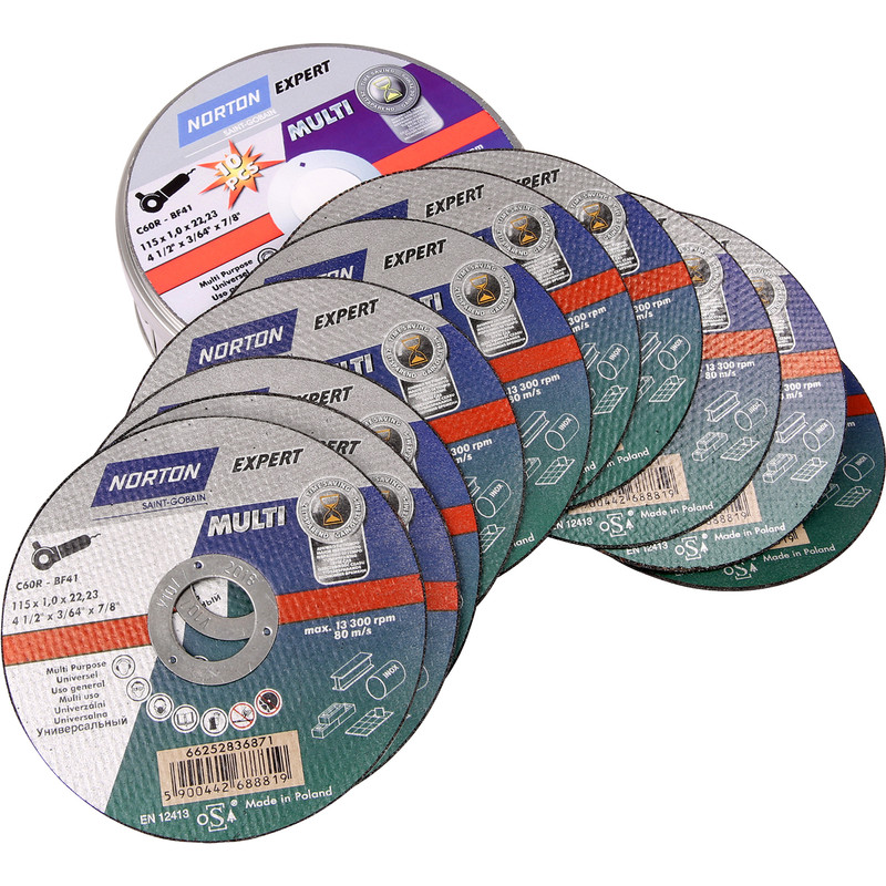 Norton Expert Multi Purpose Cutting Discs 115 x 1 x 22mm
