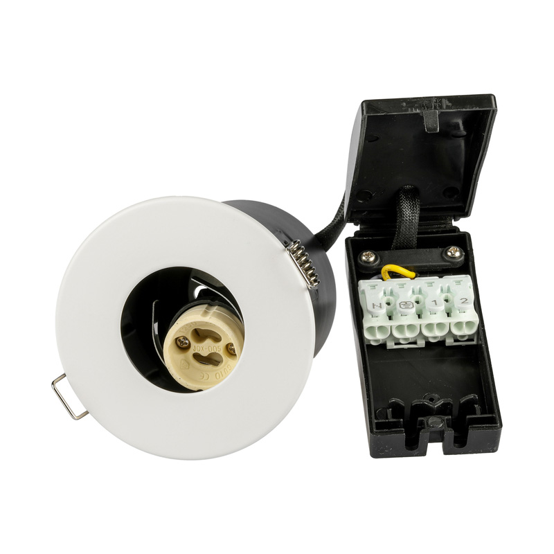 Wessex IP20 Compact Fire Rated GU10 Downlight White Bezel Toolstation