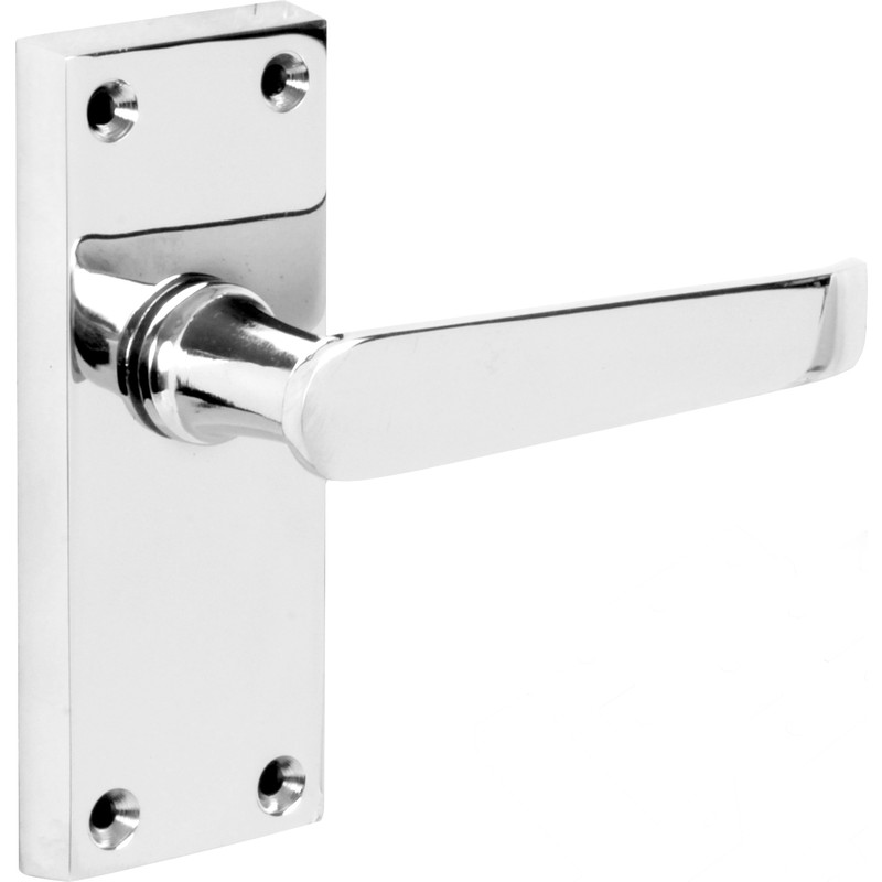Polished Chrome Internal Victorian Straight Door Handles Lever Lock 