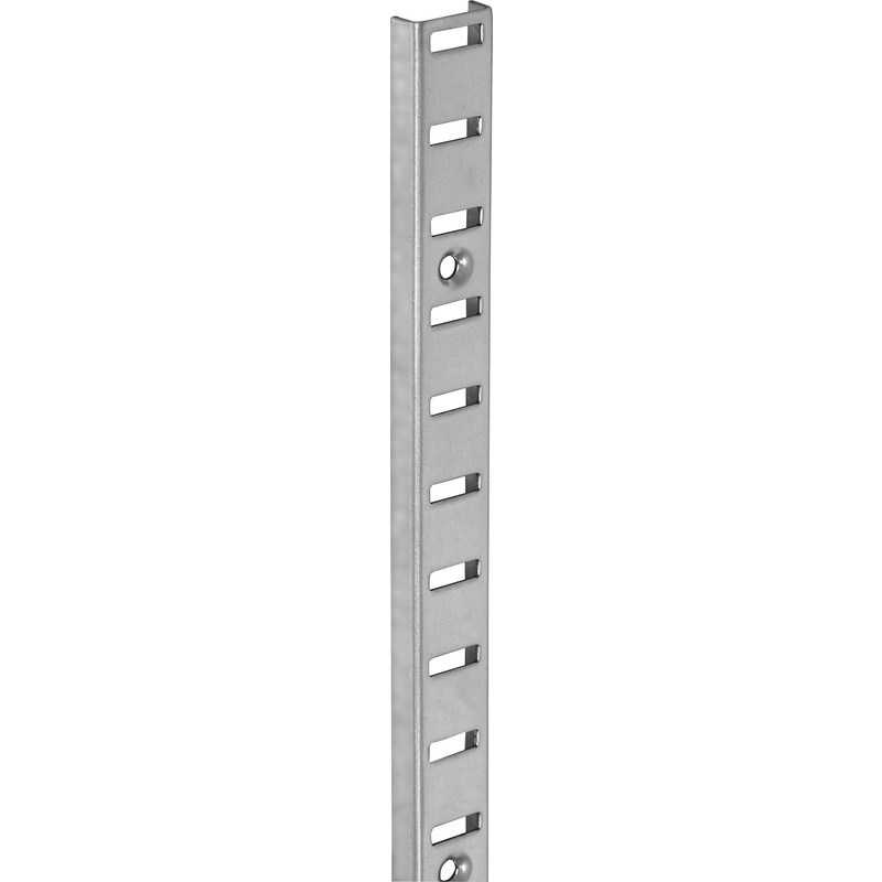 Bookcase Shelving Strip 980mm Nickel, Metal Bookcase Shelf Clips