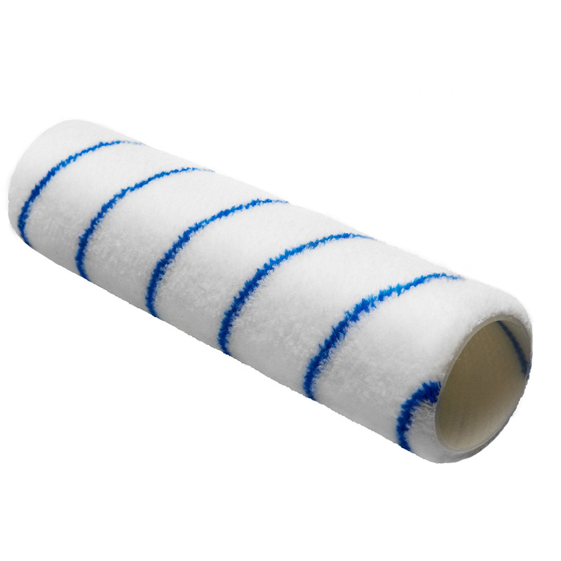 Pinnacle Polyester/Acrylic Blue Stripe Roller Sleeve " Short Pile In White, Size 9