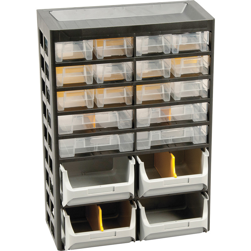 Plastic Small Parts Basic Cabinet 34 Pieces 435 X 305 X 170mm