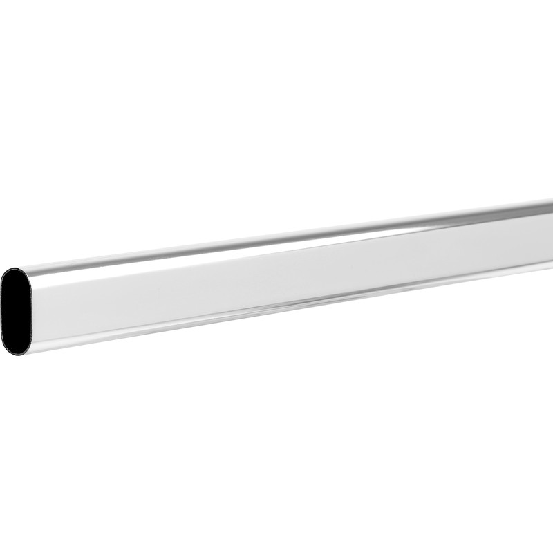 Chrome Oval Wardrobe Rail 1829mm | Toolstation