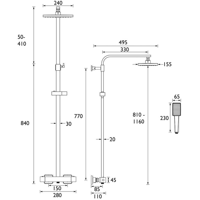 Bristan Craze Thermostatic Bar Diverter Mixer Shower Black | Toolstation