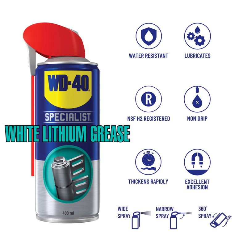 Wd 40 Specialist High Performance White Lithium Grease 400ml Toolstation 6809