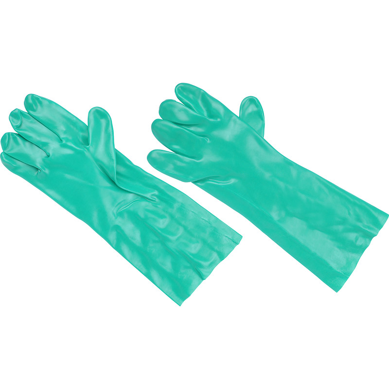 Ansell Solvex 37-185 Chemical Resistant Nitrile Green Gauntlets