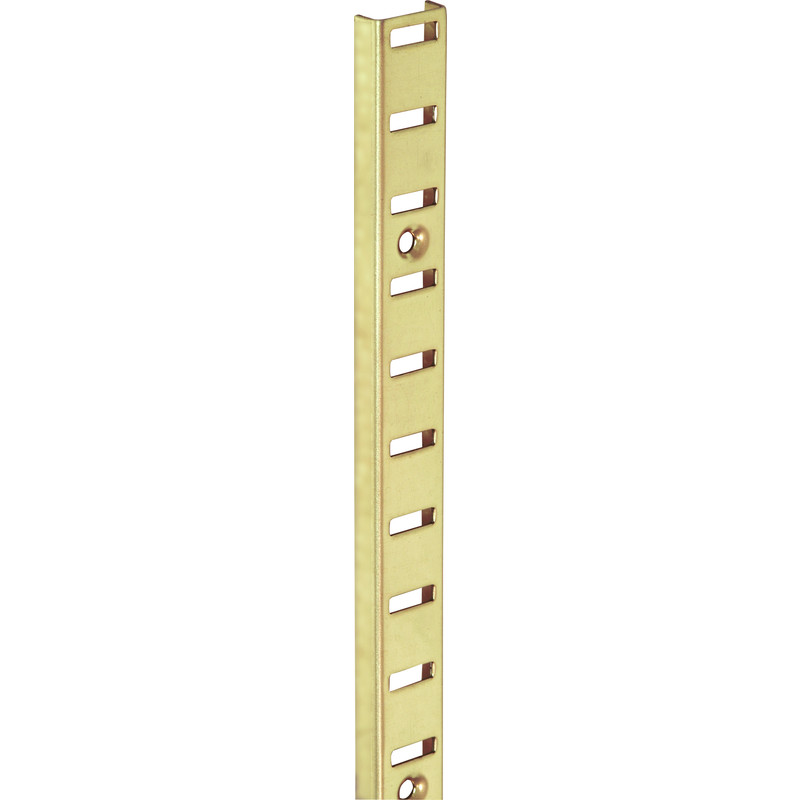 Bookcase Shelving Strip 980mm Brassed, Adjustable Cabinet Shelving Support Strips