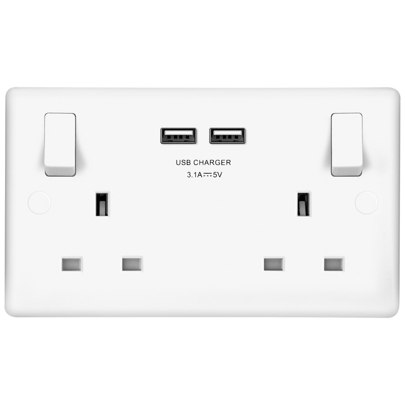 BG 13A Low Profile SP USB Switched Socket