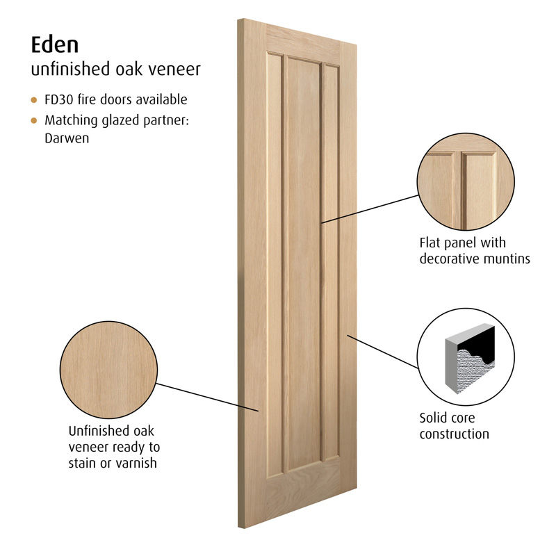 Eden Oak Internal Door U/F