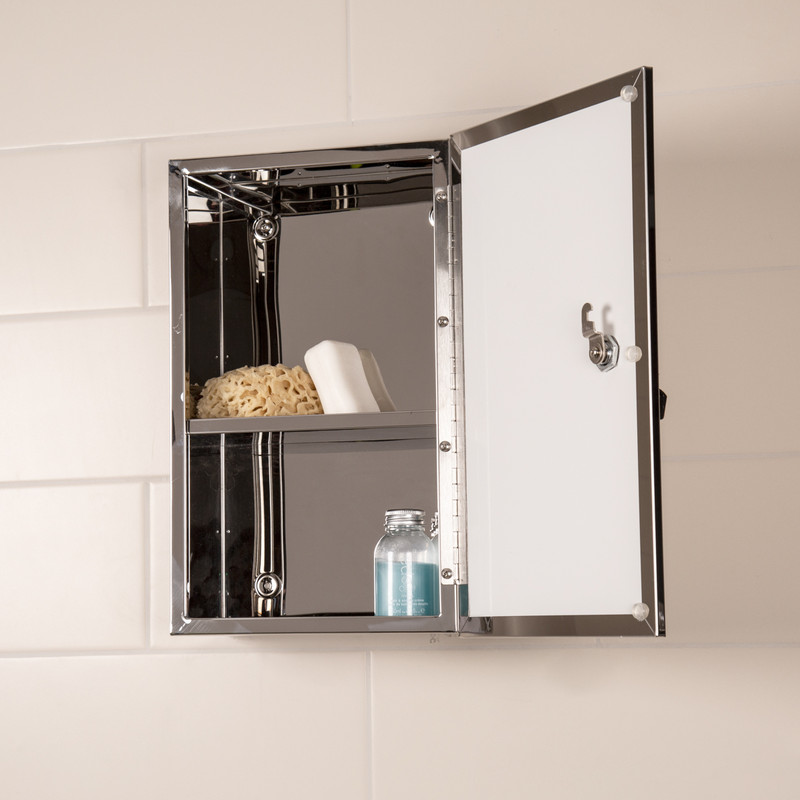 Sliding door bathroom cabinet stainless steel