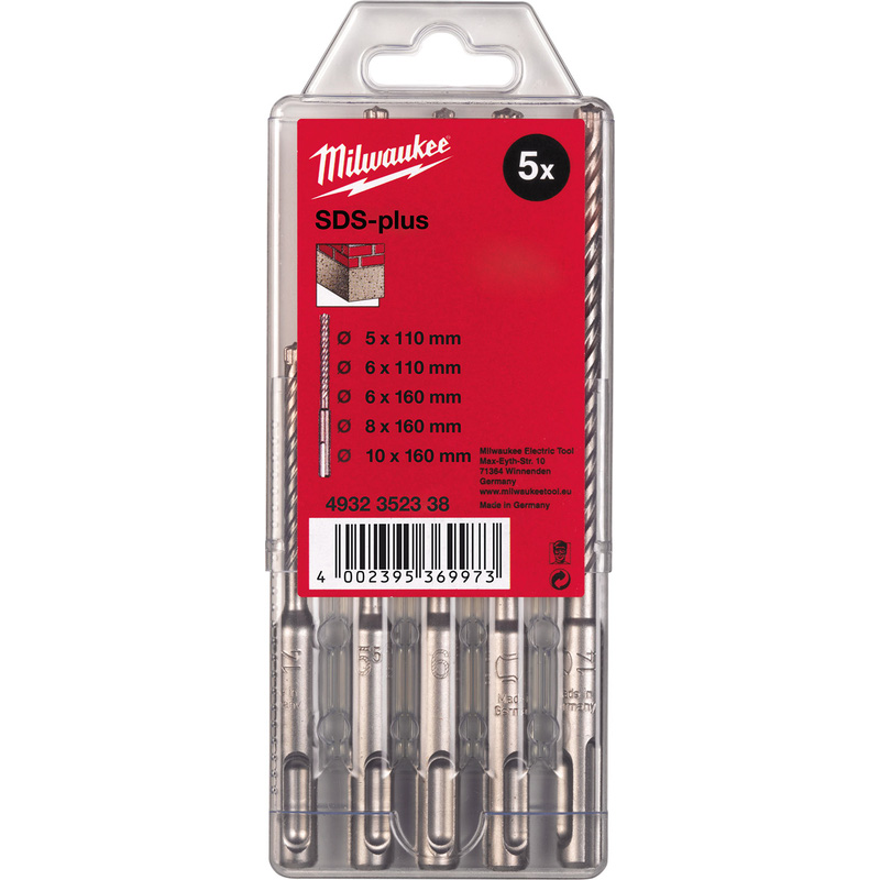 Milwaukee SDS Plus Drill Bit Set M2 Toolstation