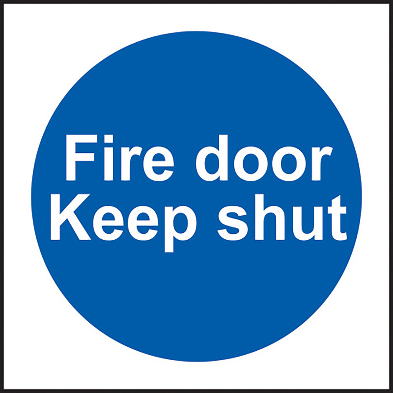 Escape Fire Door Fire Prevention Sign Sticker Keep Shut 85mm x 85mm 