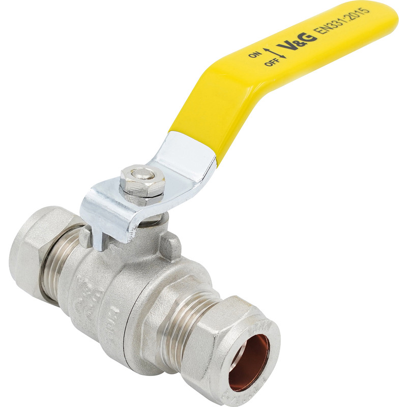 Trade In Post Red Blue Lever Action Ball Valve 22mm Full Bore Compression Water Isolation