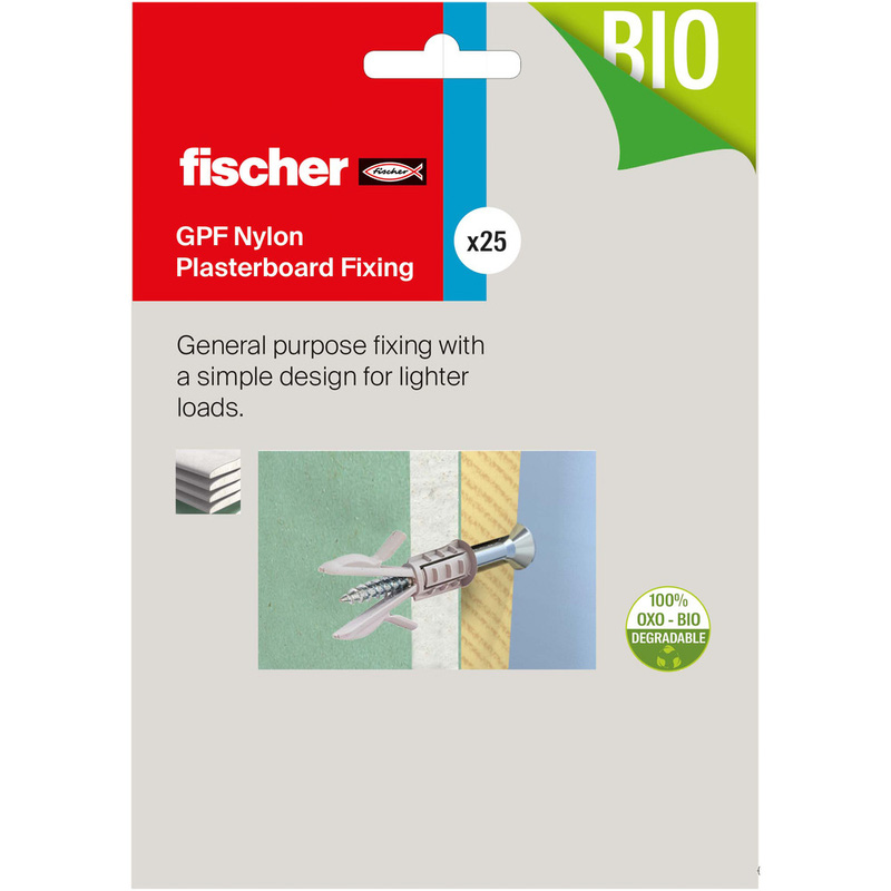 Fischer Nylon Plasterboard Plug 6mm General Purpose Toolstation