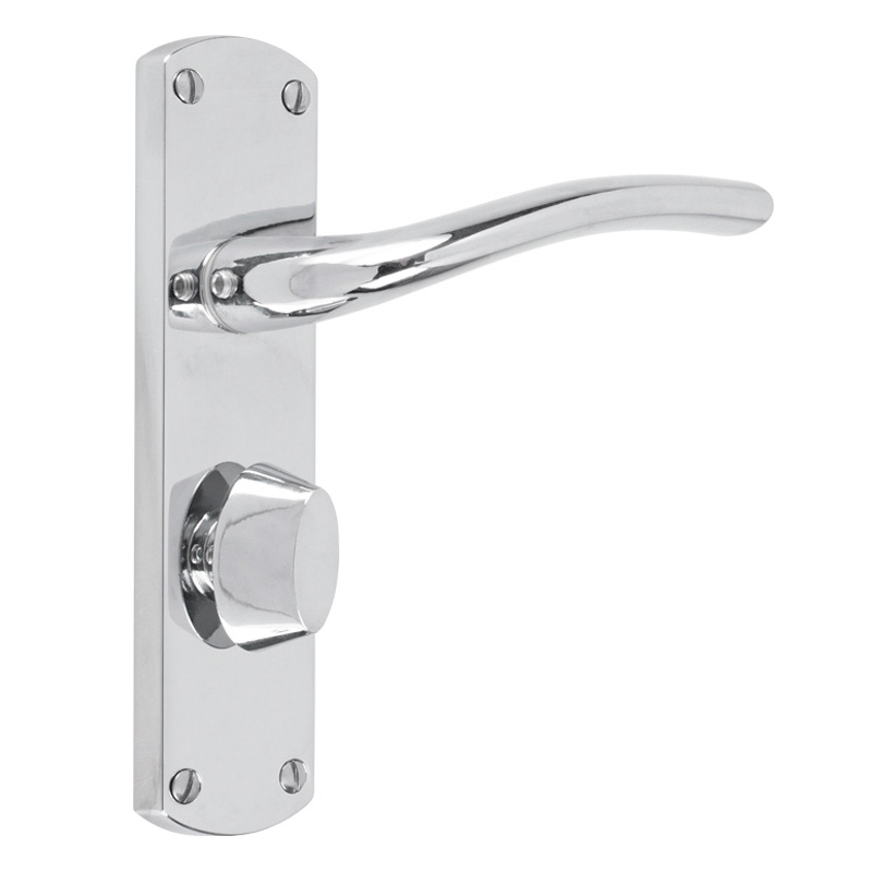 Serozzetta Cuatro Door Handles Lock Polished Chrome 