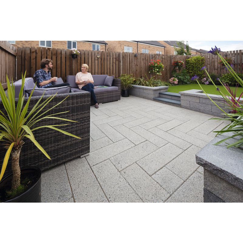 Marshalls Argent Smooth Textured Paving Slabs Light 600 x 600 x 38mm