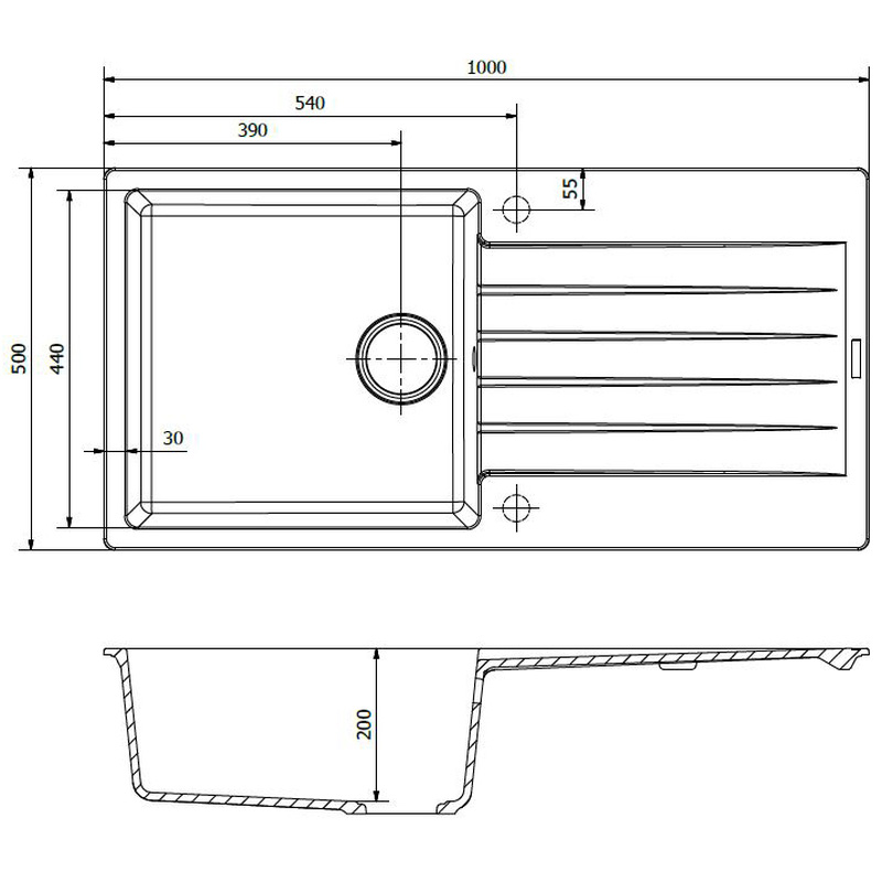 Reginox Harlem Reversible Composite Kitchen Sink & Drainer Single Bowl
