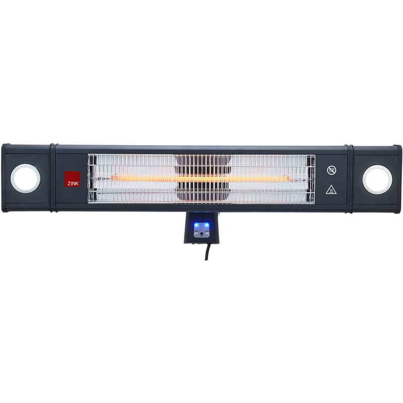 Wall / Stand Mount Patio Heater 1.8kW IP44 with LED Lights
