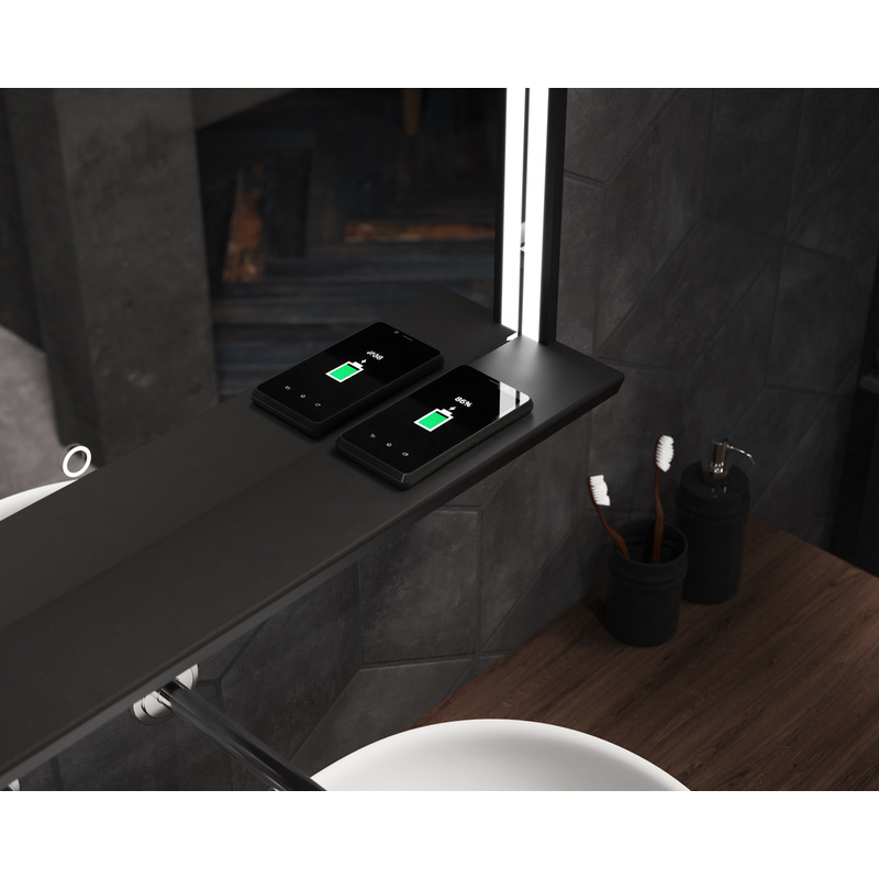 Sensio Element LED Bathroom Mirror With Wireless Charging Shelf