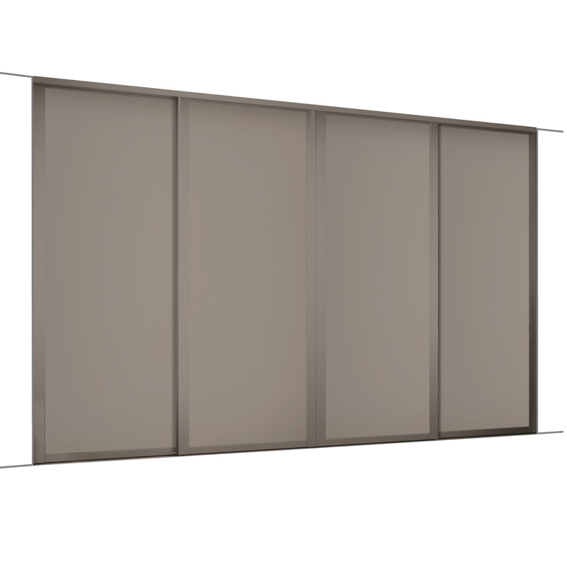 Spacepro Shaker 4 Door Sliding Wardrobe Kit Stone Grey 2898 X 2260mm ...