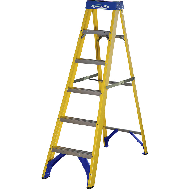 Werner Fibreglass Swingback Step Ladder
