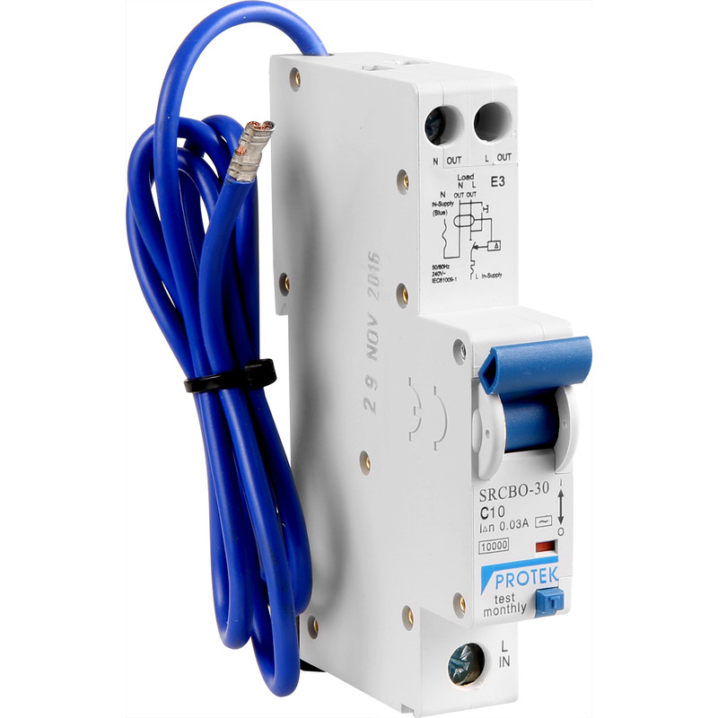 Protek Miniature RCBO Type C 30mA 1 Mod 10kA