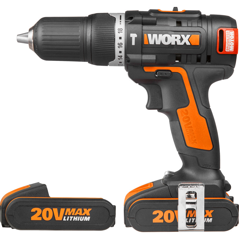Worx WX384 20V Cordless Brushless Combi Drill