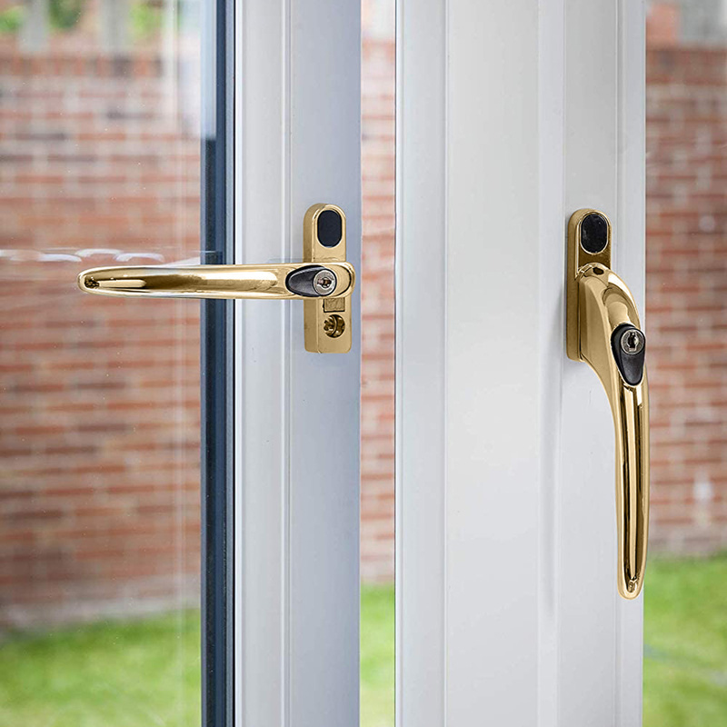 Yale PVCu Inline Lockable Window Handle Polished Brass Toolstation