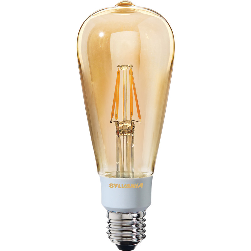 Sylvania LED Filament Effect Golden Dimmable ST64 Lamp