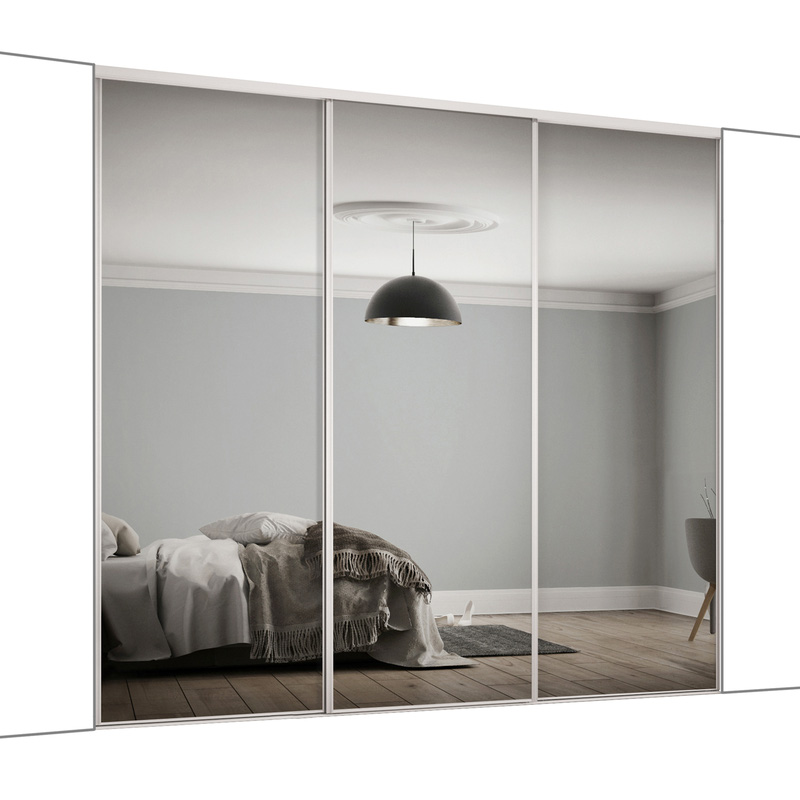 Sliding Robe Frame Spacepro Classic 3 Door Sliding Wardrobe Kit White Framed Mirror 2216 x ...