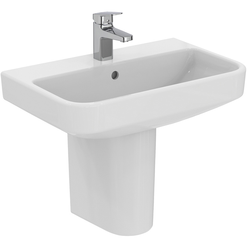 Ideal Standard I. Life Compact Basin And Semi-Pedestal 60Cm 1 Tap Hole (2 Piece) In White Ceramic