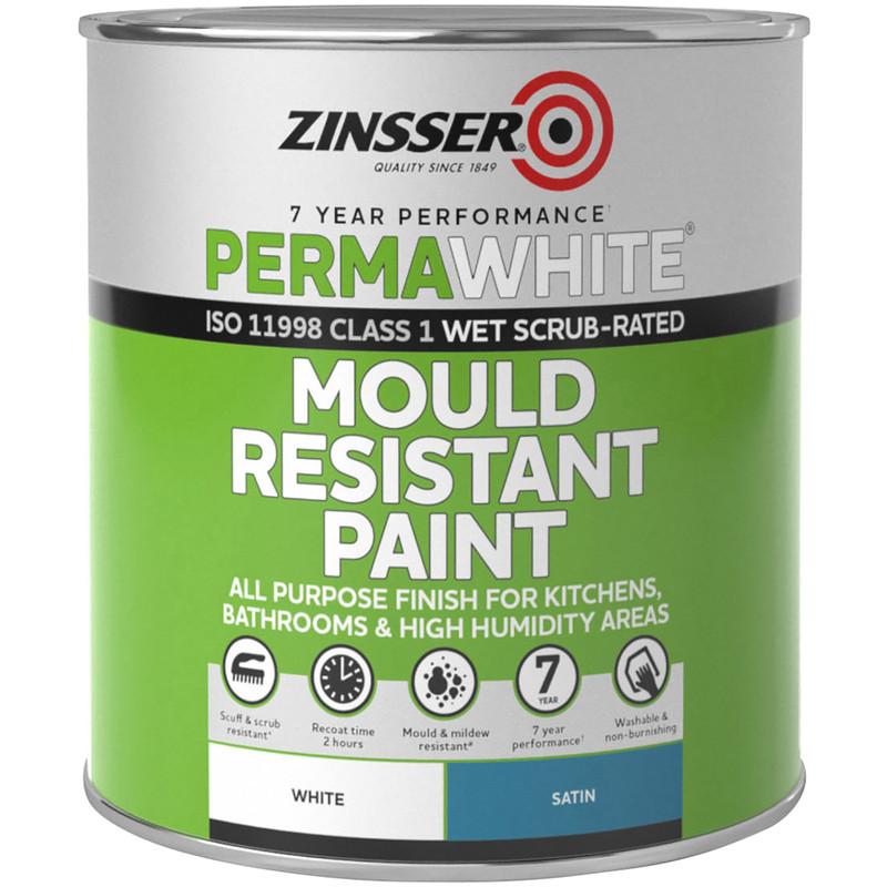 Zinsser Perma White Self Priming Interior Paint Satin White 1L 