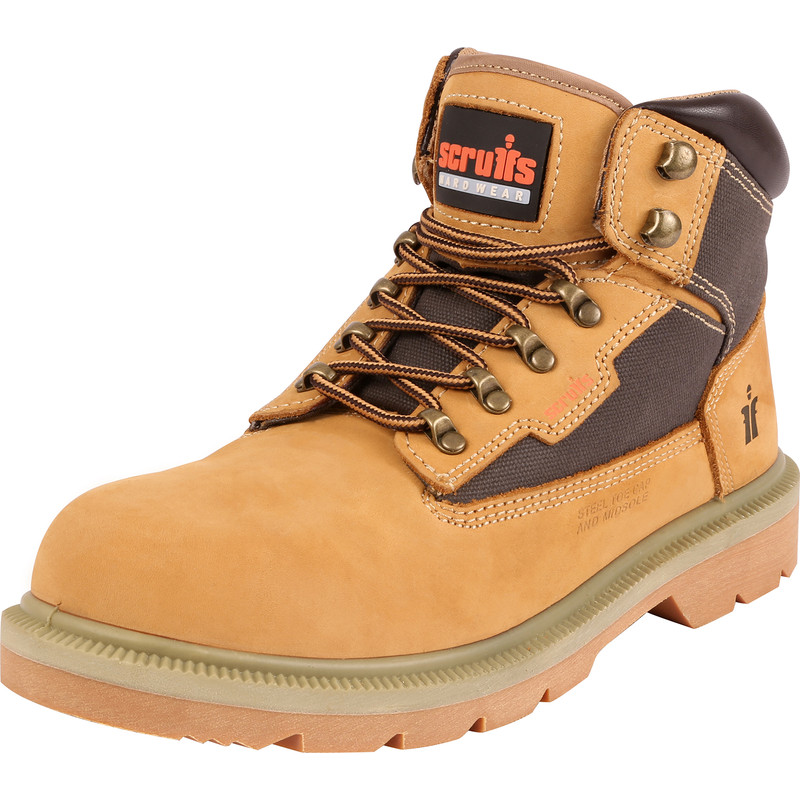 Scruffs ASSAULT Safety Hiker Boots Brown Sizes 7-12 Mens Steel Toe Cap 