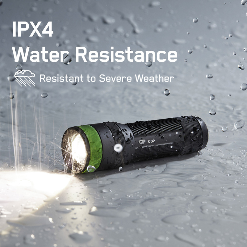 GP DISCOVERY C32 Twin Light + Strobe LED Torch IPX4 300lm Toolstation