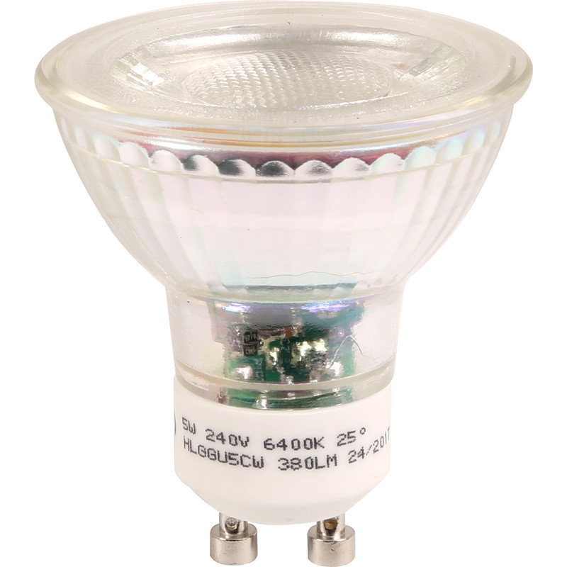 LED Glass GU10 5W COB Lamp