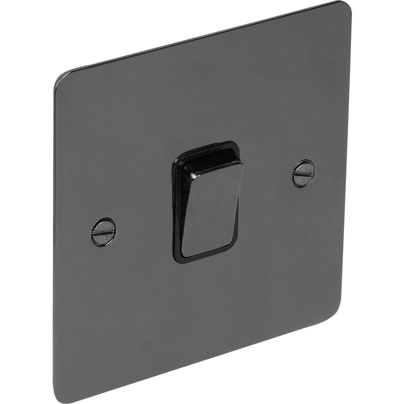 Flat Plate Black Nickel DP Switch 20A