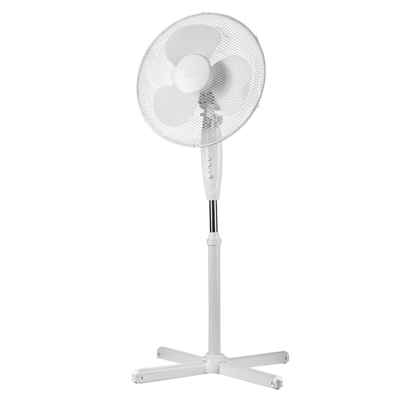 16" White Pedestal Fan