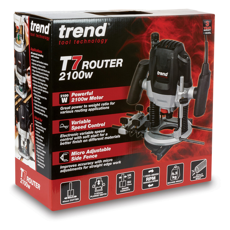 Trend T7 1/2" 2100W Variable Speed Router