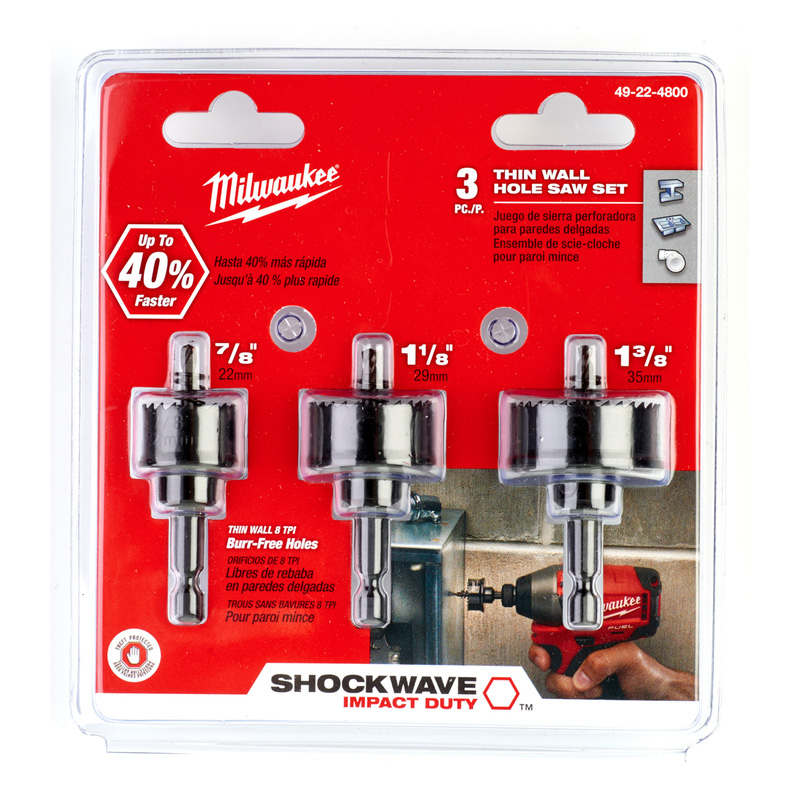 Milwaukee SHOCKWAVE Holesaw Set 22/29/35mm Toolstation