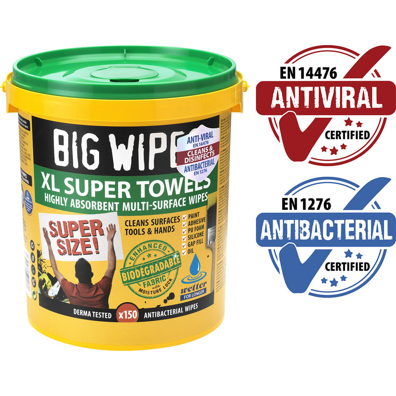 Big Wipes Antiviral XL Multi-Surface Bio Wipes Bucket