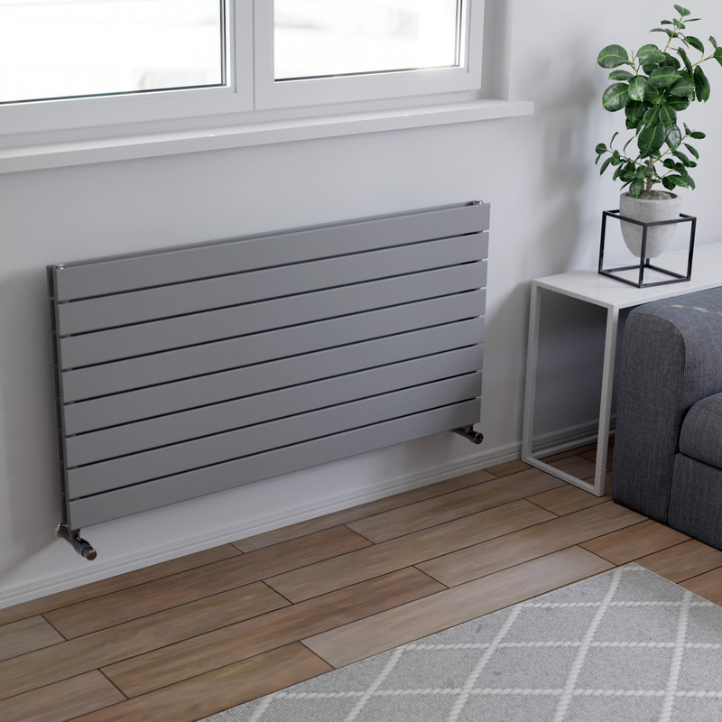 Ximax Oxford Duo Horizontal Designer Radiator 595 x 1200mm 4027Btu Silver